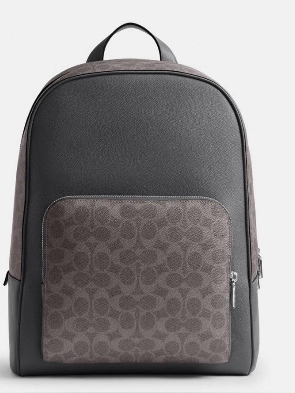 Coach Wade Logo Jacquard Canvas & Leather Backpack Grey Signature BNWT